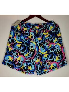 No Boundaries Electric Skull Print Swim Shorts